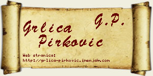 Grlica Pirković vizit kartica